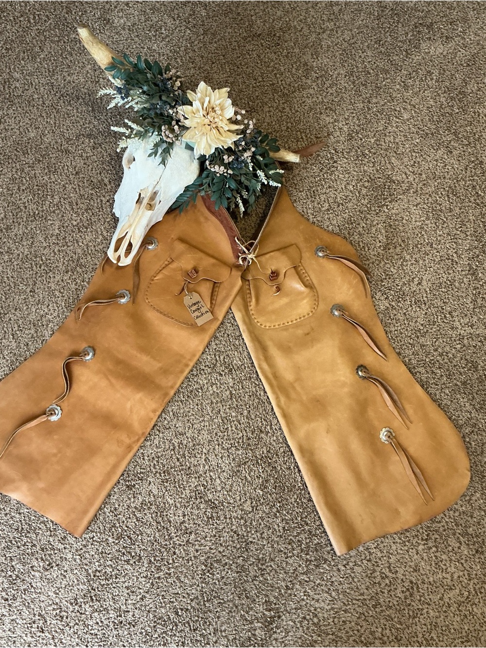 Vintage Carroll Saddle Company Leather Chaps